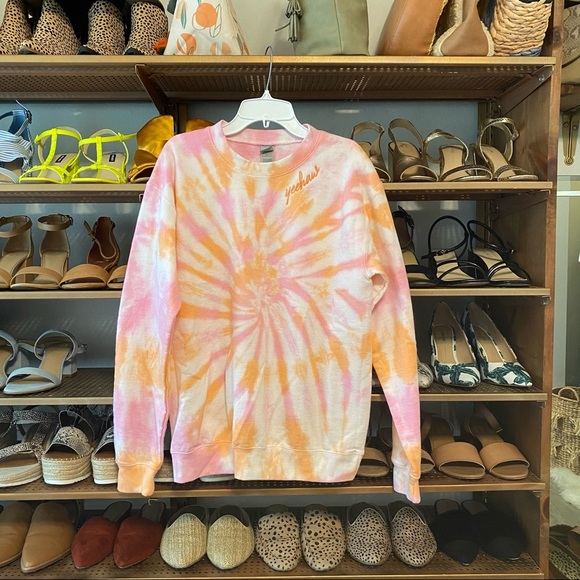 Yeehaw Sweatshirt Small Red Dress Boutique Pink and Orange Tie-Dye Sweatshirt - Picture 4 of 10